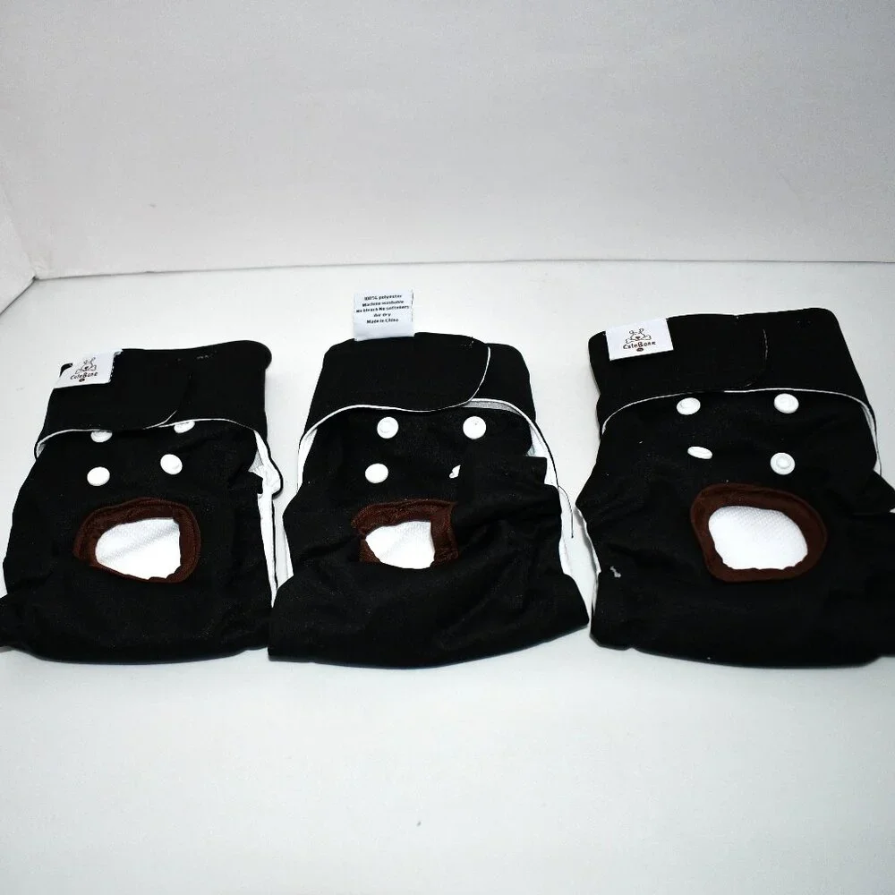 CuteBone Dog Diapers Female Washable SMALL 3 Pack in Black NWOT